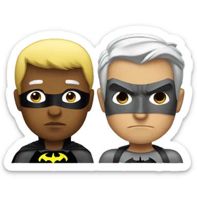 Batman next to robin sad sticker