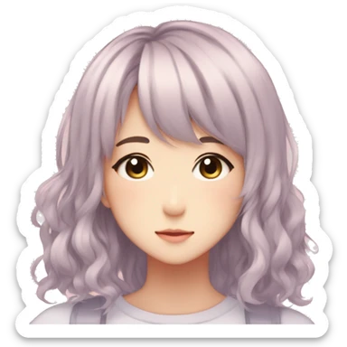 Gorgeous pastel anime style shojo tomboy with blushing face aesthetic trending style outside sticker