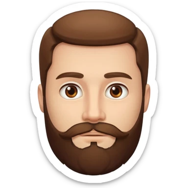 a man with beard  without mustache  sticker