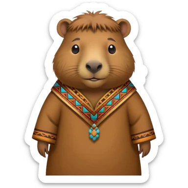 Capybara with inca sticker