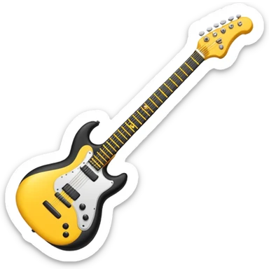 Bana elektronik gitar emojisi yap ama bir tane yüz emojisinin elinde olsun elektronik gitar siyah olsun  sticker