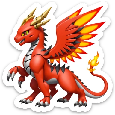 Meloetta-Wargreymon-Guilmon-Agumon-Pokémon-Digimon-Fakémon-fusion-hybrid-creature sticker