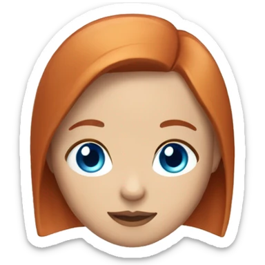 red haired girl with bob and light skin and blue eyes sticker