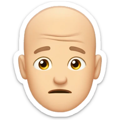 facepalm emoji middle age man with shaved head and 2 days growth/stubble sticker