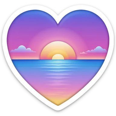 Ombré pink blue purple yellow sunset heart 2016 vibes sticker
