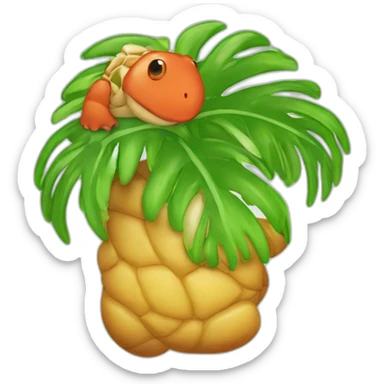 Tortue mange palmier sticker