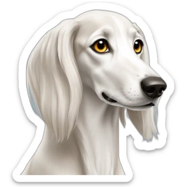 white saluki sticker