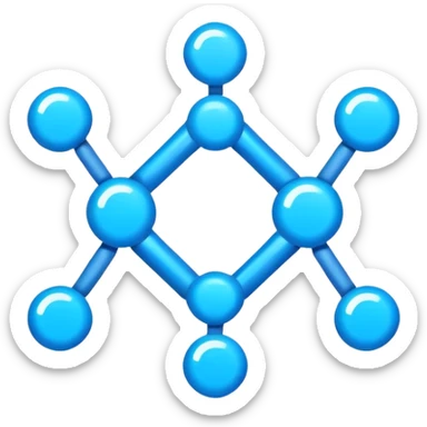 n8n logo, workflow automation, blue nodes connected sticker