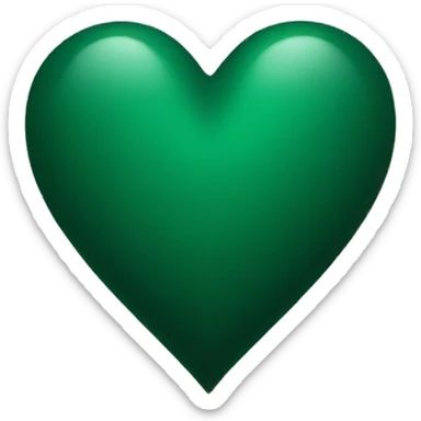 Dark Green heart sticker