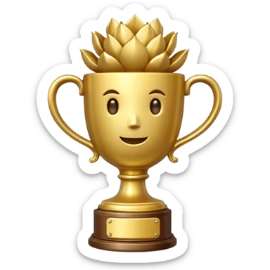 gold cactus cup trophy sticker