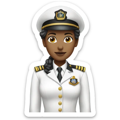 Ship Captain Woman white Skin , white Uniform  sticker