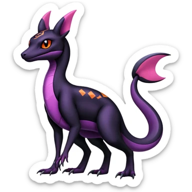 Salazzle-Salandit-Umbreon-Fakémon-hybrid-creature (full body) 4 legs sticker