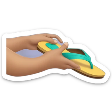 hands holding a flip flop sticker