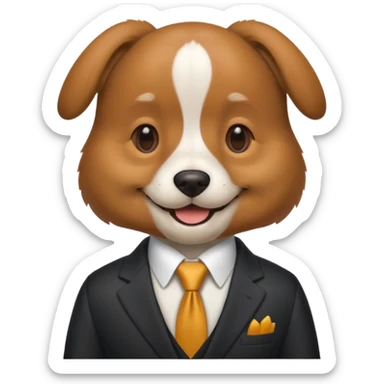 Dog wearing a suit sticker