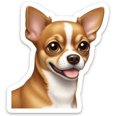 brown chihuahua with a white chest and large brown eyes sticker