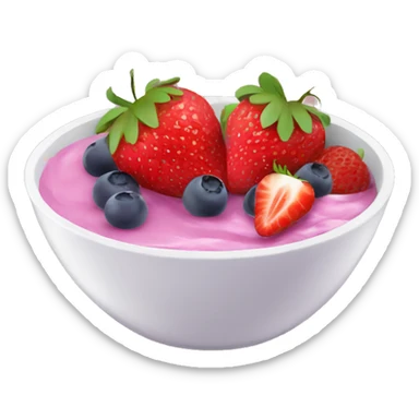 fruit yogurt bowl with strawberries and grapes sticker