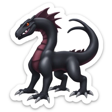 cool edgy black and maroon Dark-type nargacuga Salazzle Nargacuga Salandite Pokémon full body sticker