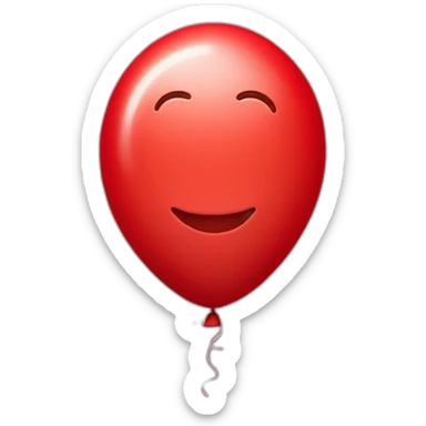 Red balloon with smiling face sticker
