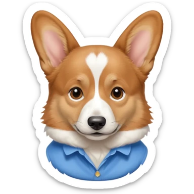 perrita caricatura gorgi gales reunión con ropa celeste sticker