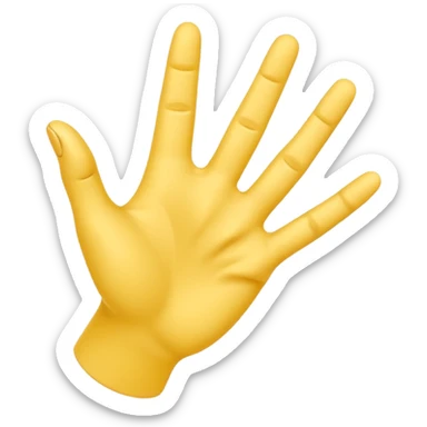 A 3D Apple-style yellow hand emoji, posed gracefully as if dancing, index finger extended and drawing a circular motion in the air, elegant curved motion lines around the finger showing the round movement, playful and dynamic gesture, smooth glossy surface, clean minimal background sticker