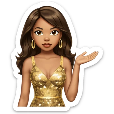 Tenitra Michelle Williams, R&B Singer from Destiny's Child with long dark brown hair, medium dark skin sticker