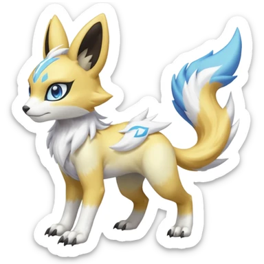 Garurumon-Meloetta-Renamon-fusion-hybrid-creature (full body) sticker