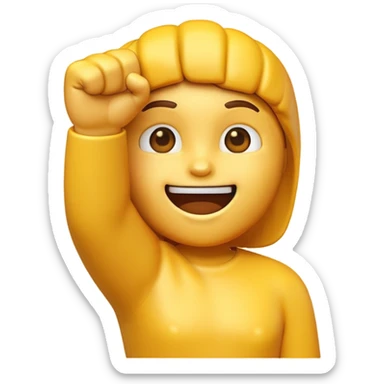 Emoji with fist in the air sticker
