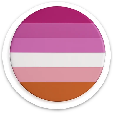 lesbian pride flag, circular badge, modern look, no text sticker