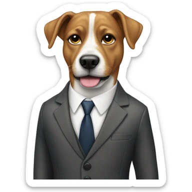 Dog wearing a suit  sticker