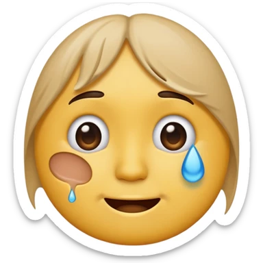 sad emoji with bruise under eye
no i would like skmilar to smiling face holding up tears sticker
