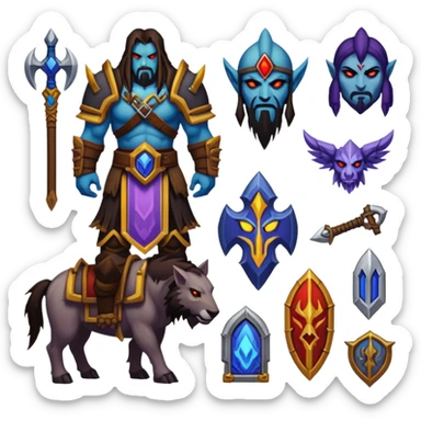 Набор эмодзи в стиле игры Warcraft 2 sticker
