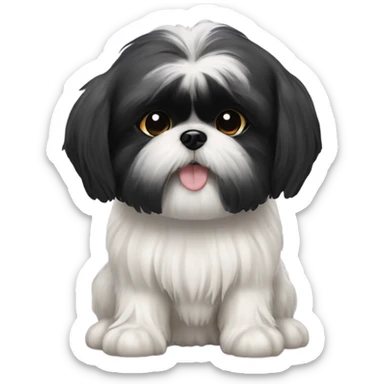 Black Shih Tzu saying thank you  sticker