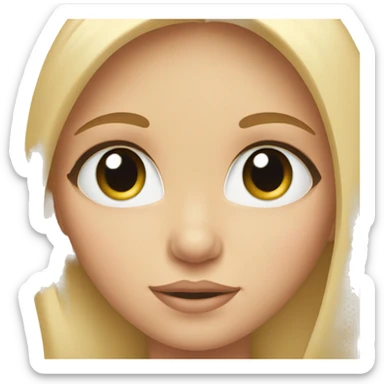 Blonde woman with blue eyes. Holding brunette toddler with brown eyes  sticker