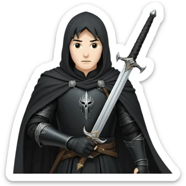 Nazgûl holding a sword, dramatic pose, stylized for Slack emoji, no text sticker