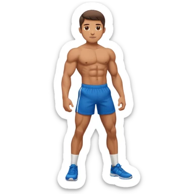 Younger boy buff leg sticker