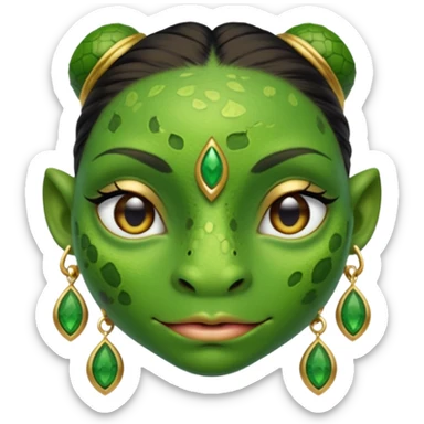 ancient amphibian woman with earrring sticker
