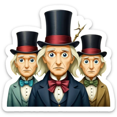 solarpunk ultra HD, Scrooge style, oil paint, mysterios - The Four Horsemen of the Apocalypse in the artistic style of Salvador Dali sticker