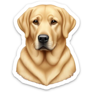 Golden Labrador retriever with couple of tee sticker