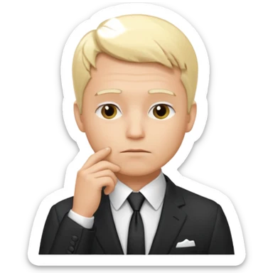 consulting man with hand with white skin and blonde hair sticker