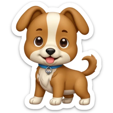 cachorro saltando, tierno y animado sticker