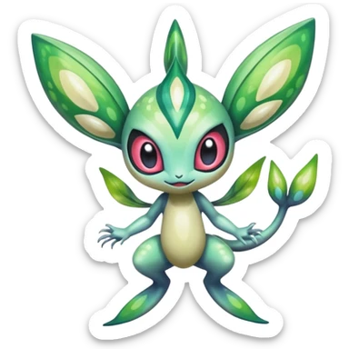 Colorful Shiny Painted Splashed Exotic Meloetta-Celebi-Palkia-Virizion-Venom-Stitch-Fakémon-creature-hybrid sticker