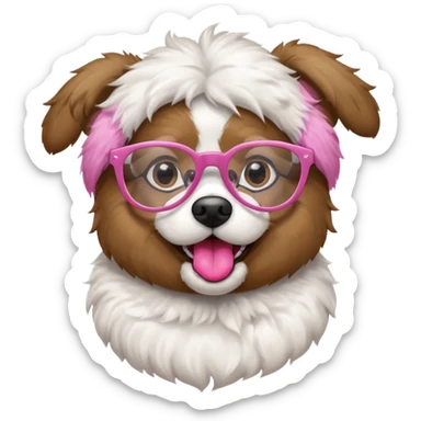 dancing dog with glasses sticker