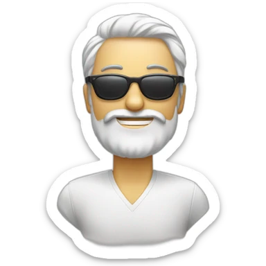 homme blanc avec une barbe un trou au milieu des dents et des grosses lunettes de soleil sticker