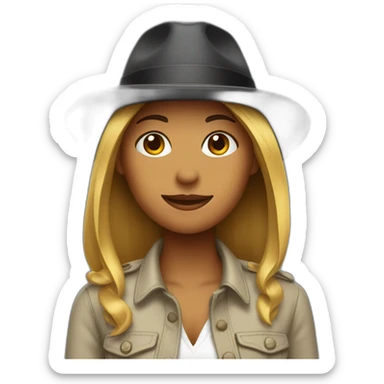 a lesbian wearing a fedora sticker