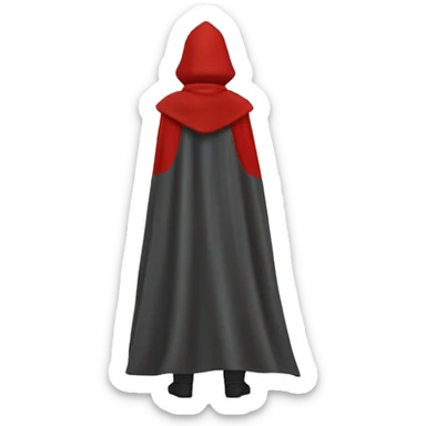 red hero cape back view sticker