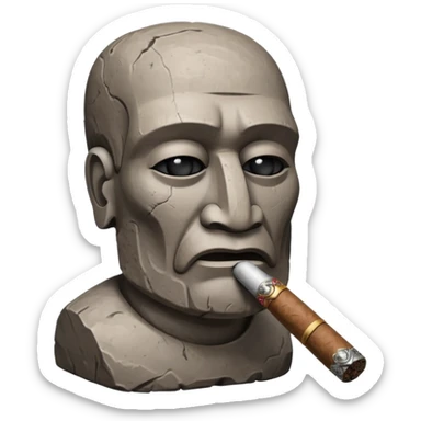 Easter island head smoking cigar sticker