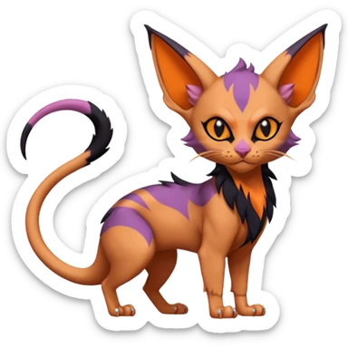 Noivern-Sphynx-Noibat-Torracat-Lykoi-fusion sticker