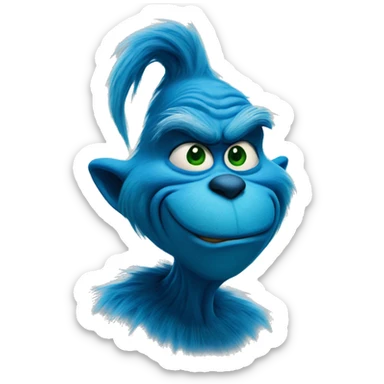 A blue grinch sticker