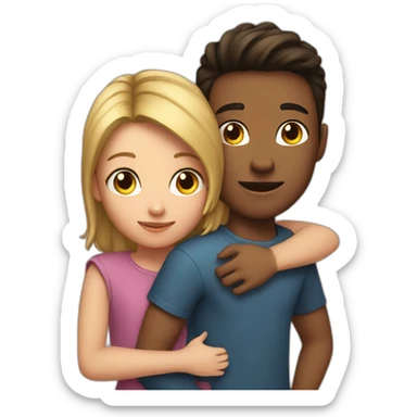 A girl on a boys back sticker