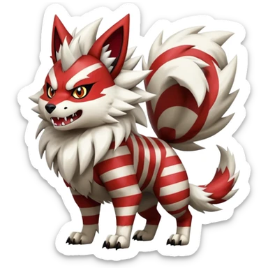 Zigzagoon-Arcanine-Zangoose-Hybrid (Full body) sticker